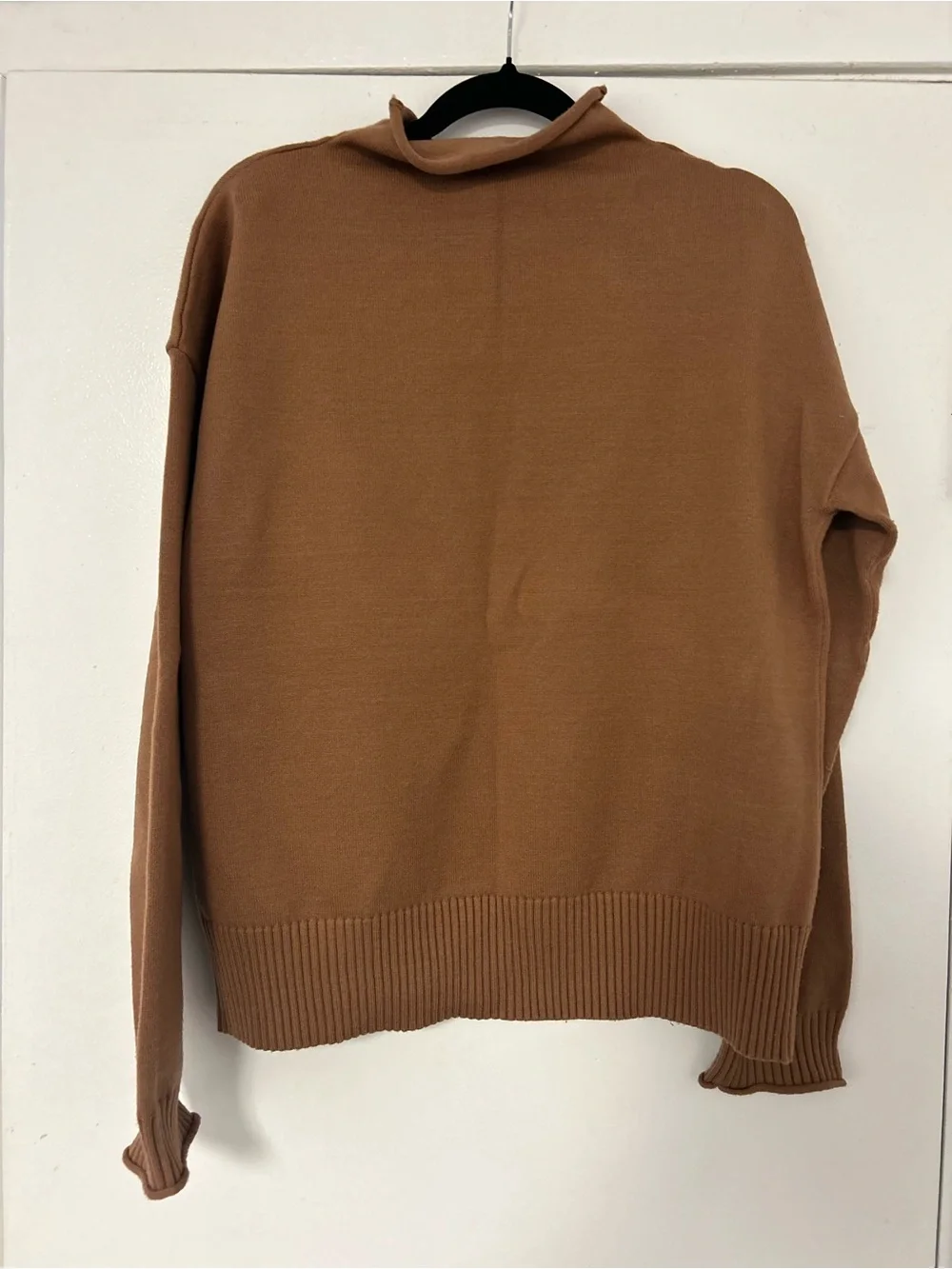 Hem & Thread Camel Mock Neck Sweater